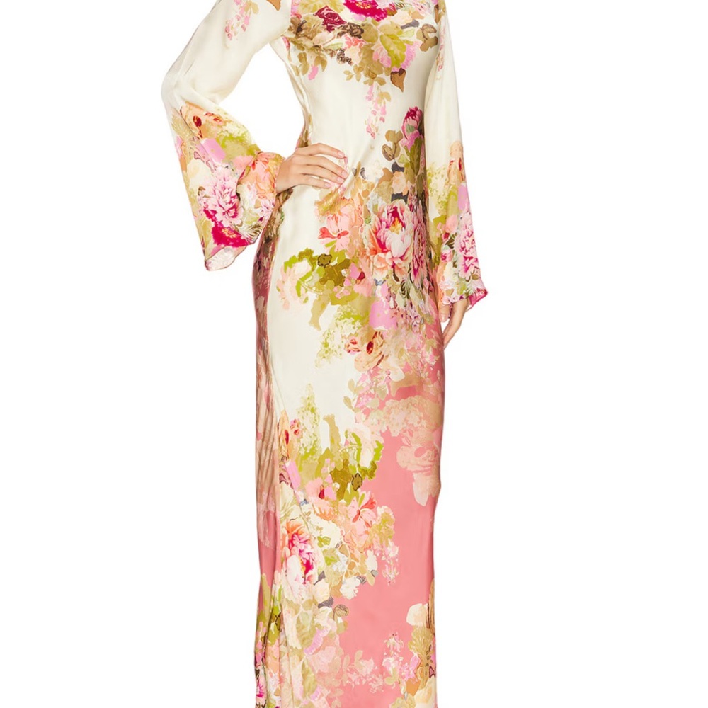 HEMANT & NANDITA Floral Long Sleeve Dress - Pink and Cream IM LOOKING FOR THIS